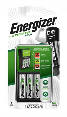 ŁADOWARKA ENERGIZER MAXI + 4 SZT. AKUMULATORKÓW POWER PLUS AA