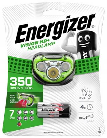 LATARKA CZOŁOWA ENERGIZER VISION HD PLUS HEADLIGHT CZARNA + 3SZT. BATERII AAA