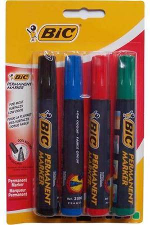 MARKER PERMANENTNY BIC MARKING 2300 ECOLUTIONS 8209222 MIX*4 ŚCIĘTA 3.7-5.5MM 4SZT