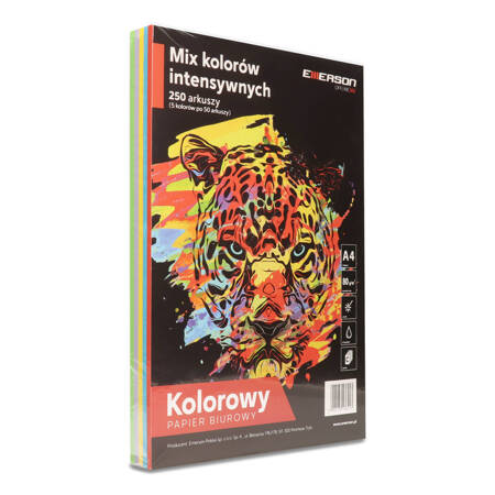 PAPIER KSERO KOLOR A4 EMERSON MIX INTENSYWNY 80G 5*50ARK