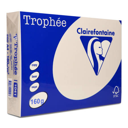 PAPIER KSERO KOLOR A4 TROPHEE XCA41041 SZARY 160G 250 ARK