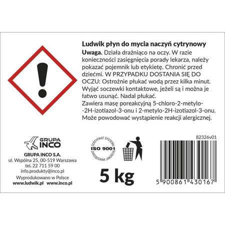 PŁYN LUDWIK CYTRYNOWY 5 LITRÓW