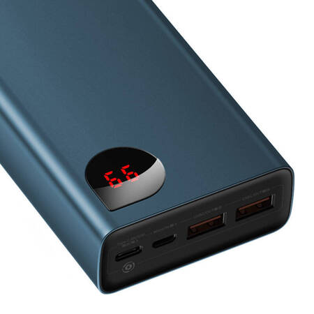 POWERBANK BASEUS ADAMAN METAL 20000MAH, PD, QC 3.0, 65W, 2XUSB + USB-C + MICRO USB, (NIEBIESKI)