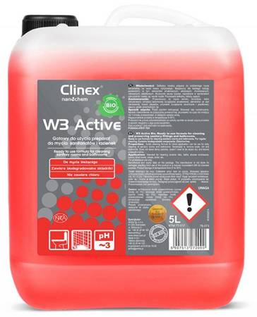 PREPARAT DO MYCIA ŁAZIENEK I SANITARIATÓW CLINEX W3 ACTIVE BIO  5L