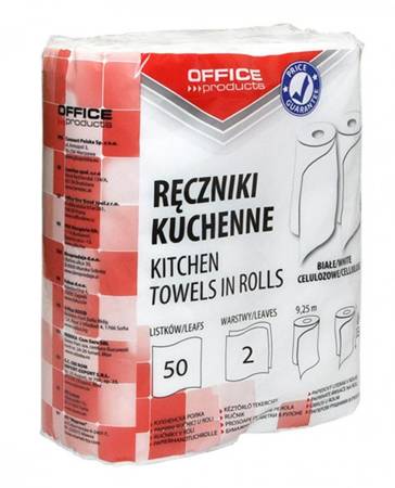 RĘCZNIK PAPIEROWY DWUWARSTWOWY CELULOZOWY OFFICE PRODUCTS BIAŁY 9,25M 2SZT.