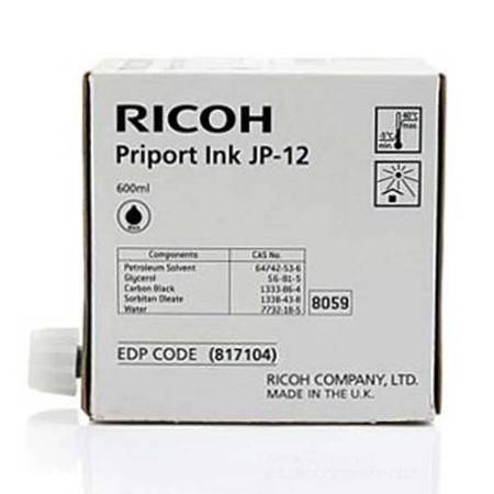 RICOH ORYGINALNY INK / TUSZ 817104, BLACK, 600 RICOH DX3240, 3440, JP1210, 1215, 1250, 1255, 3000