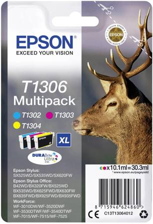 TUSZ ORYGINALNY EPSON T1306 C13T13064012 CMY  3*10,1 ML