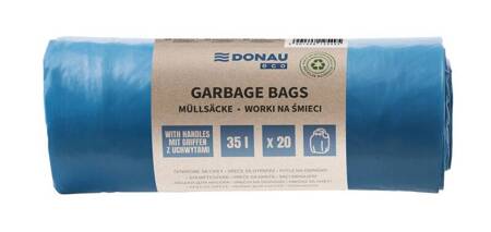 WORKI LDPE Z USZAMI DONAU ECO NIEBIESKIE 35L 20SZT.