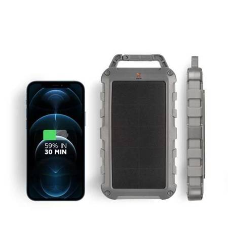 XTORM POWERBANK SOLARNY FUEL SERIES 2XUSB USB-C 10000MAH 20W SZARY