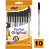 DŁUGOPIS JEDNORAZOWY BIC CRISTAL ORIGINAL 830864 CZARNY 1.0MM 10SZT