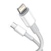 KABEL USB-C DO LIGHTNING BASEUS HIGH DENSITY BRAIDED, 20W, 5A, PD, 1M (BIAŁY)