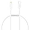 KABEL USB-C DO LIGHTNING BASEUS SUPERIOR SERIES, 20W, PD, 0.25M (BIAŁY)